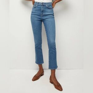 Veronica Beard Carly High Rise Cropped Kick Flare Jeans Women's 25 Sierra